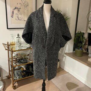 Women's Black and White Coat